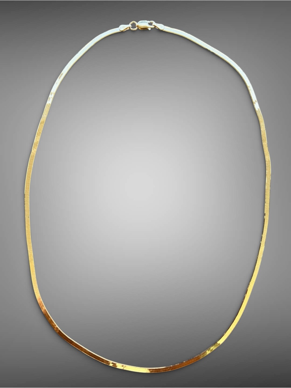Gold Over Sterling Silver Herringbone Necklace 18”
